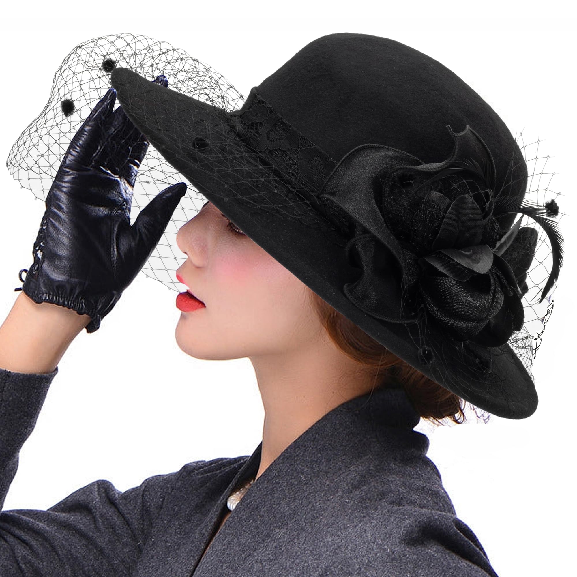 帽子 STENTOR Vintage Fedra Hat Buy 1PCS Fashion Joker Vintage Style Woolen Flat Top Fedora Hat